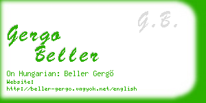 gergo beller business card